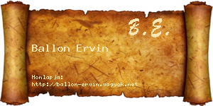 Ballon Ervin névjegykártya